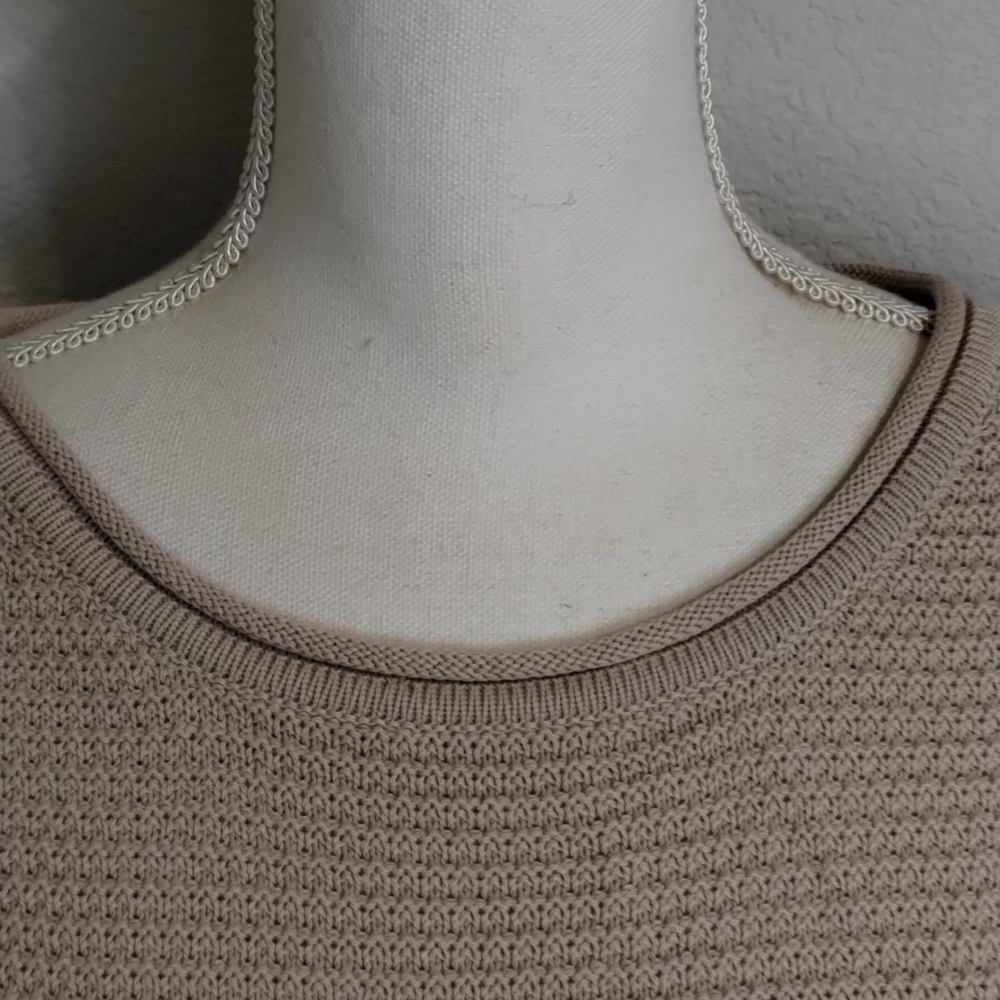 INTIMISSIMI Sweater Dress Knit Size Large zip back beige tan crochet - Picture 4 of 12